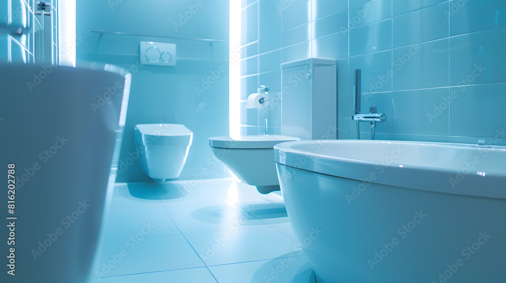 The interior of the bathroom Interior Design Bathroom in the apartment or in a hotel Kabir shower tub sink bidet and toilet : Generative AI The interior of the bathroom Interior Design Bathroom in the apartment or in a hotel Kabir shower tub sink bidet and toilet : Generative AI
