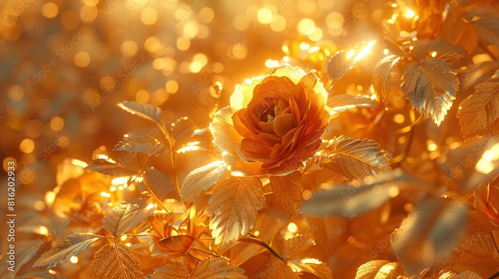 Close-up image of a flower on a bush, illuminated by sunlight filtering through leaf canopy in background Flowers prominently displayed in foreground Close-up image of a flower on a bush, illuminated by sunlight filtering through leaf canopy in background Flowers prominently displayed in foreground