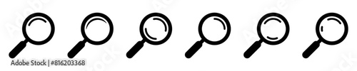 Magnifying glass icon, magnifier or loupe sign. Search icon.