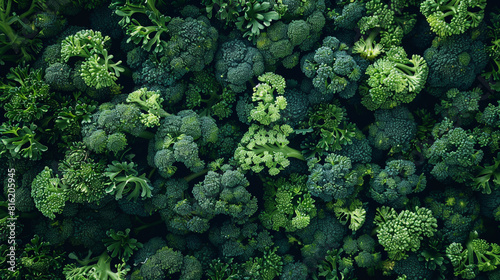 Close-up. Background with delicious fresh ripe green broccoli. Organic food.