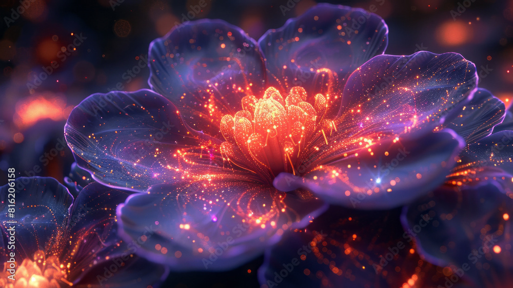 Obraz premium universe in the vague shape of a lisianthus bloom, undefined and abstract,generative ai