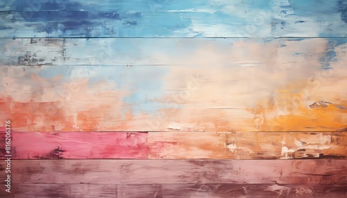Textured flat design side view weathered wood theme water color Colored pastel