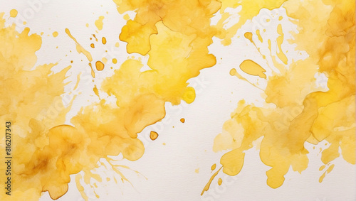 Abstract yellow watercolor background photo