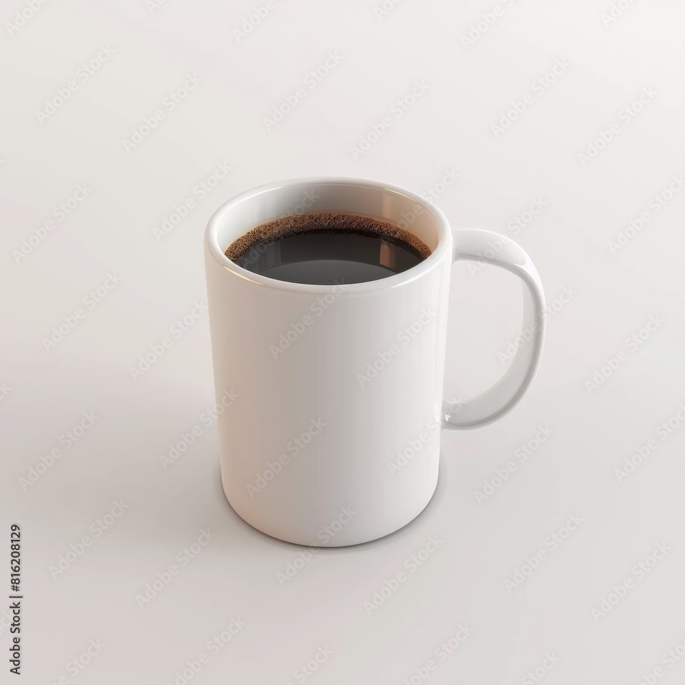 A single white coffee mug resting on a pristine white background A single white coffee mug resting on a pristine white background