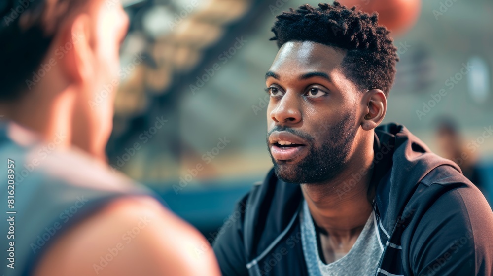 Sports Psychologist Consulting with Basketball Player on Performance Anxiety Sports Psychologist Consulting with Basketball Player on Performance Anxiety
