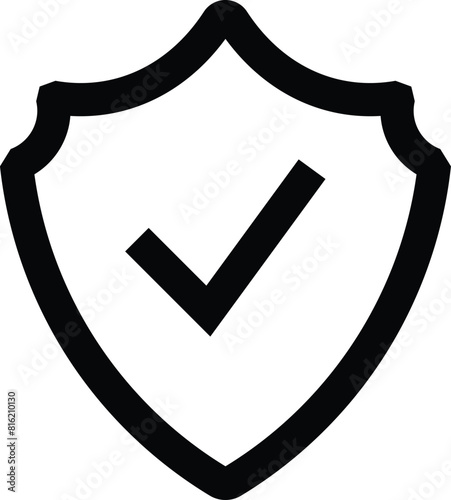 Set of Protection approve sign. Security shield protected icon. Protect shield sign. Defense protect elements. Vector Illustration.