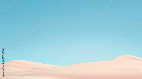 Desert Sand Dune With Clear Blue Sky Background Wallpaper  