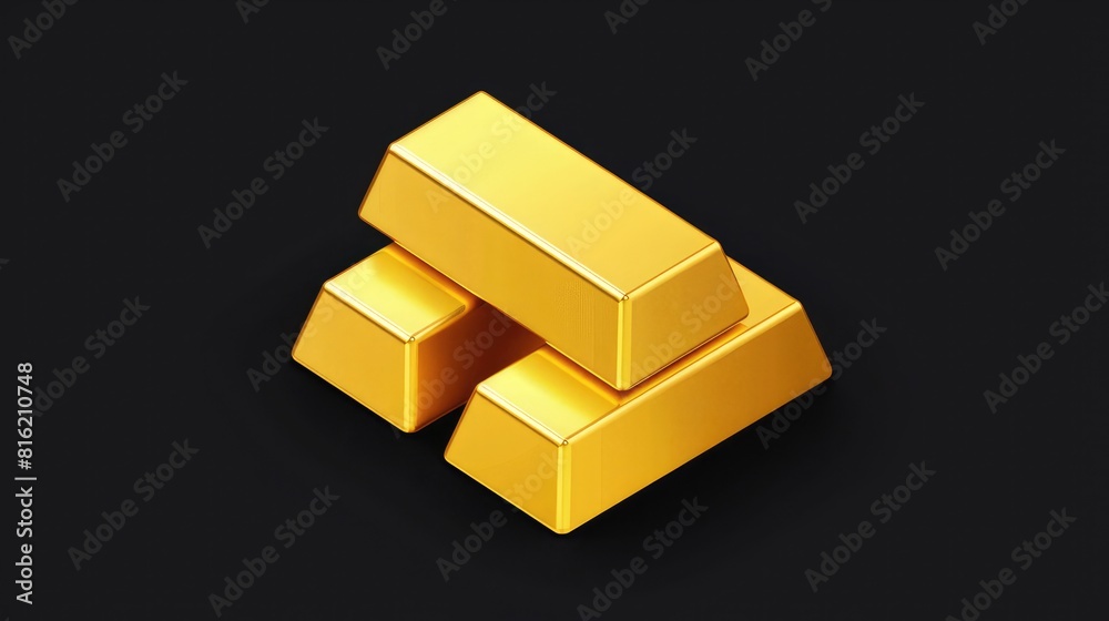 Icon of gold bullion and gold bar for graphic design Icon of gold bullion and gold bar for graphic design