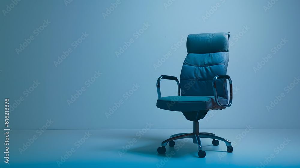 Blue office chair isolated on the white background : Generative AI Blue office chair isolated on the white background : Generative AI