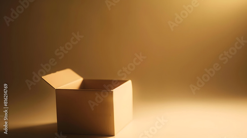 small empty light brown cardboard box : Generative AI