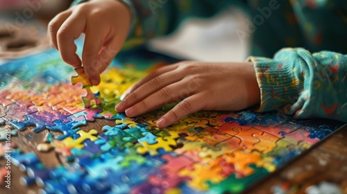 kids colorful drawings puzzle solving High-def