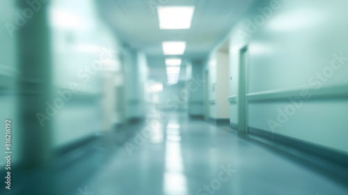 Abstract blur hospital interior for background   Generative AI