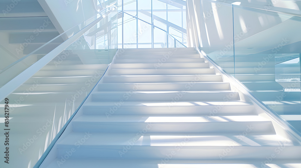Interior of stylish modern house staircase view : Generative AI Interior of stylish modern house staircase view : Generative AI