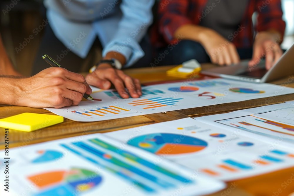 Fototapeta premium Planning, analyzing investments, engaging with businesspeople, and offering advice