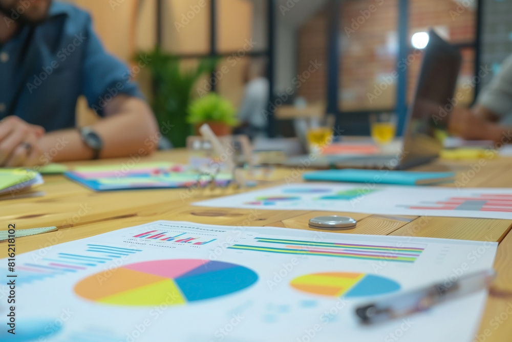 Fototapeta premium Planning, analyzing investments, engaging with businesspeople, and offering advice