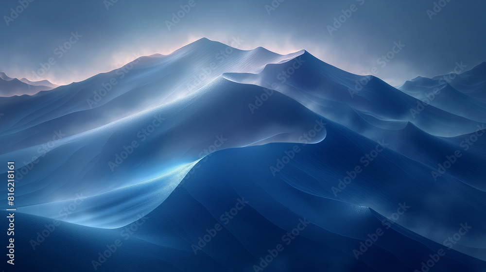Illustration of Blue Dune in Desert Illustration of Blue Dune in Desert