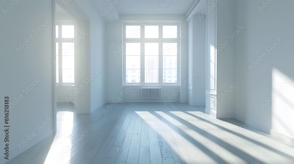 beautiful apartment interior big empty room : Generative AI beautiful apartment interior big empty room : Generative AI