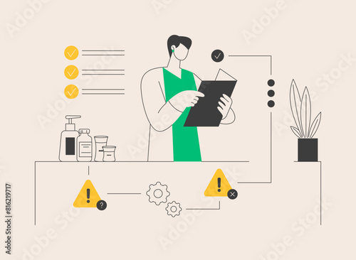Product safety control abstract concept vector illustration.