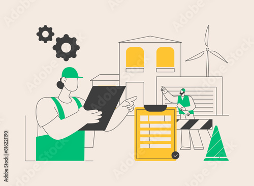Building regulations abstract concept vector illustration.