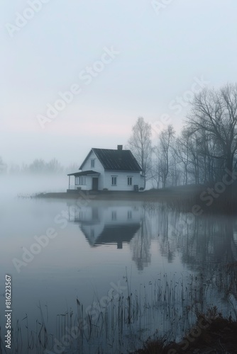 house near the lake Generative AI © ShPRoman