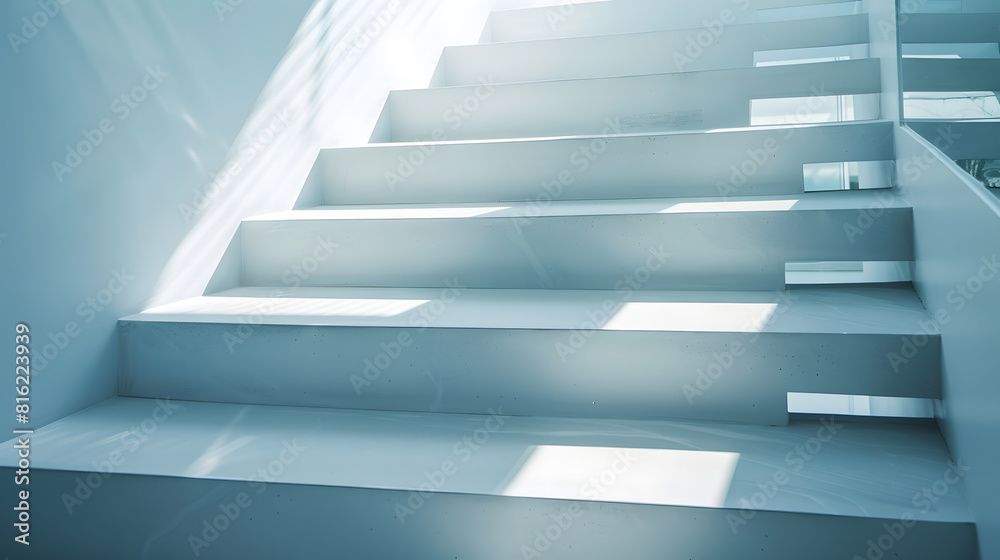 Interior of stylish modern house staircase view : Generative AI