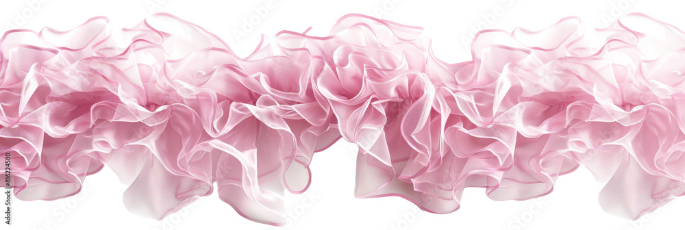 Soft pink ruffle fabric texture, ideal for delicate and romantic design themes Soft pink ruffle fabric texture, ideal for delicate and romantic design themes