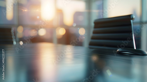 Blurred  personal office desk for boss office room this background is ideal for online meeting background or educational meeting background or office meeting background   Generative AI