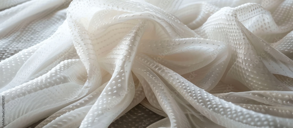 Close up of white chiffon fabric Close up of white chiffon fabric