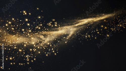 Trail of glittering gold stars dust.