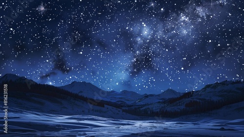 A beautiful digital image of the night sky, showcasing stars and constellations.   © Chingiz