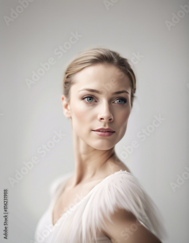 portrait of a women ballet  isolated white background 