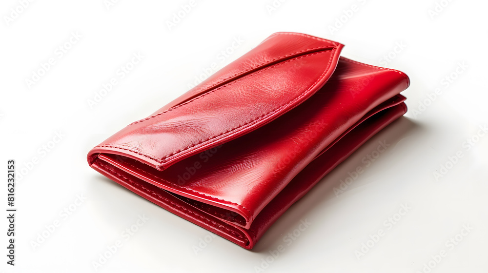 red cash wallet isolated over white background Charge purse Open empty coin wallet : Generative AI red cash wallet isolated over white background Charge purse Open empty coin wallet : Generative AI