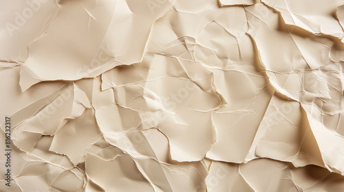 Fundo abstrato marfim bege marrom cores. Grunge rasgou pedaços de papel rasgado com bordas irregulares. Vista superior, espaço de cópia photo