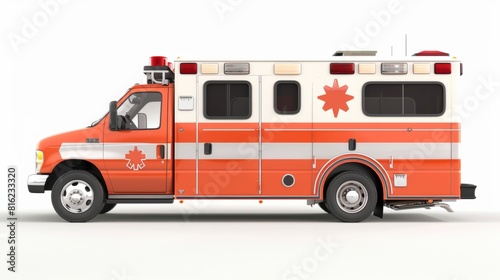 Vector illustration of an ambulance over white background.