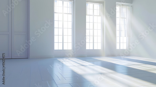 empty room with window shadow : Generative AI © Generative AI