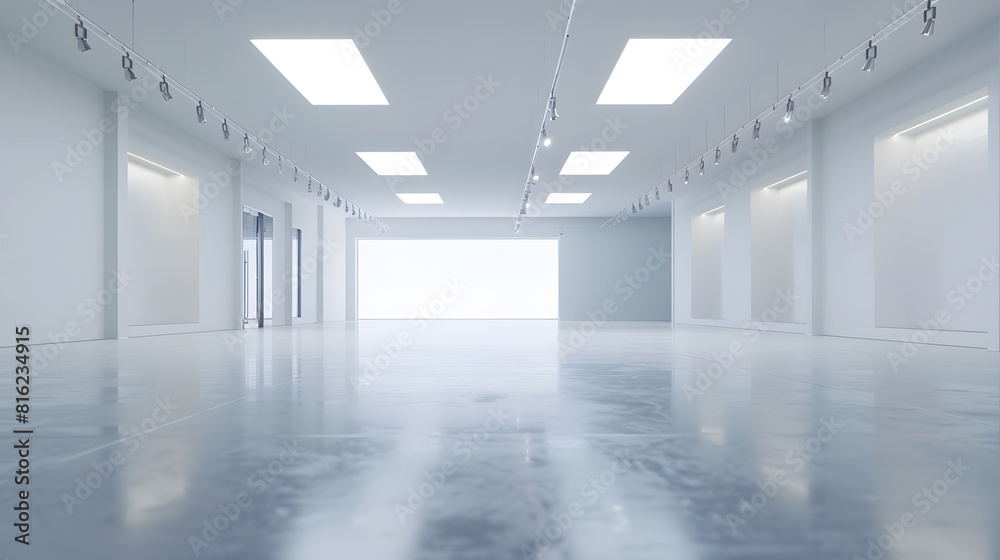 New Empty Large Retail Shop Space Clean Floor : Generative AI New Empty Large Retail Shop Space Clean Floor : Generative AI
