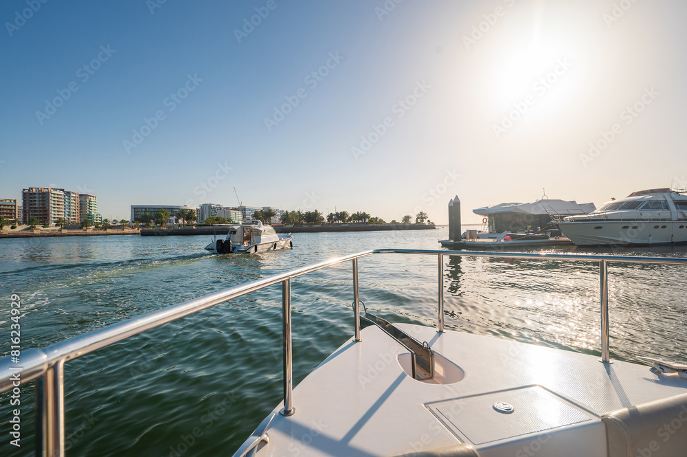Sunny day on a yacht near Al Raha