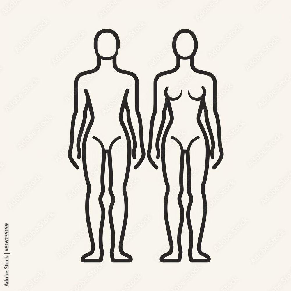 Line drawing of human body illustration for medical theme promotion Line drawing of human body illustration for medical theme promotion