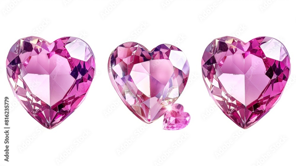 Artistic 3D vector illustration of heart made of colorful shining crystal glass Artistic 3D vector illustration of heart made of colorful shining crystal glass