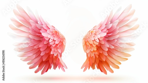 Cute pair of angel wings over plain background © rabbit75_fot