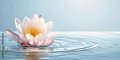 Zen lotus flower on water  meditation concept illustration. Suitable for wellness and spirituality themes.