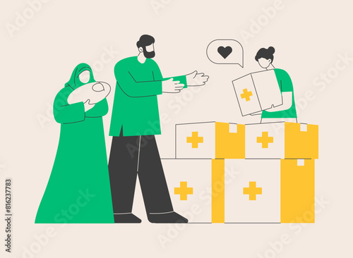 Aid to disadvantaged groups abstract concept vector illustration.