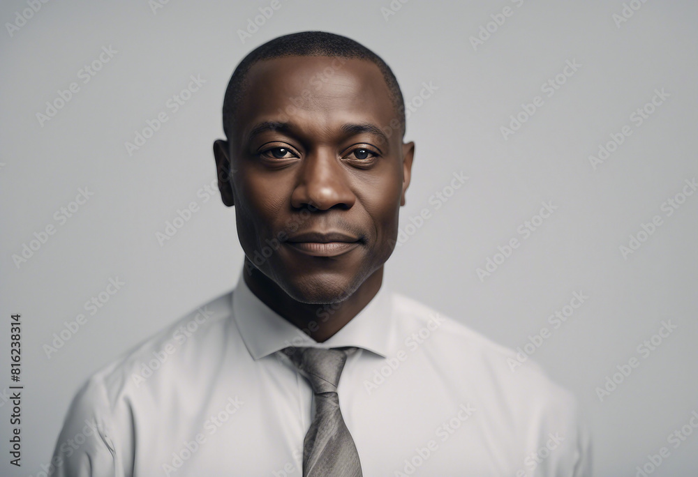portrait of black American man senator, isolated white background, copy space for text
