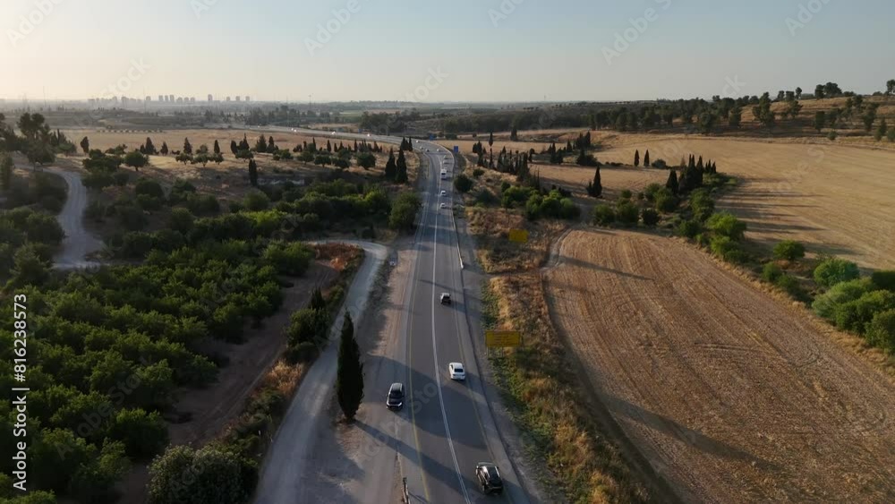 Aerial video of the roads between Kiryat Gat Forest, Israel Aerial video of the roads between Kiryat Gat Forest, Israel