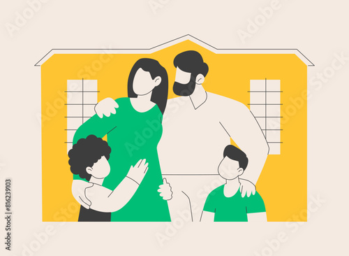 Foster parent abstract concept vector illustration.