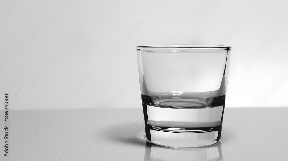 Black and white glass on white background : Generative AI Black and white glass on white background : Generative AI