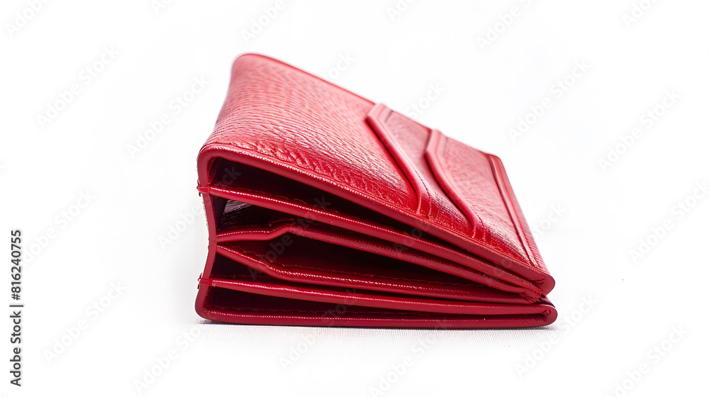 red cash wallet isolated over white background Charge purse Open empty coin wallet : Generative AI red cash wallet isolated over white background Charge purse Open empty coin wallet : Generative AI