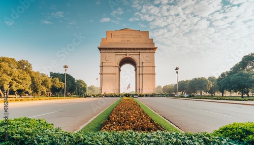 beautiful india gate new delhi generative ai photo
