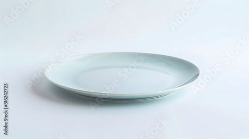 Empty ceramic round plate isolated on white background   Generative AI