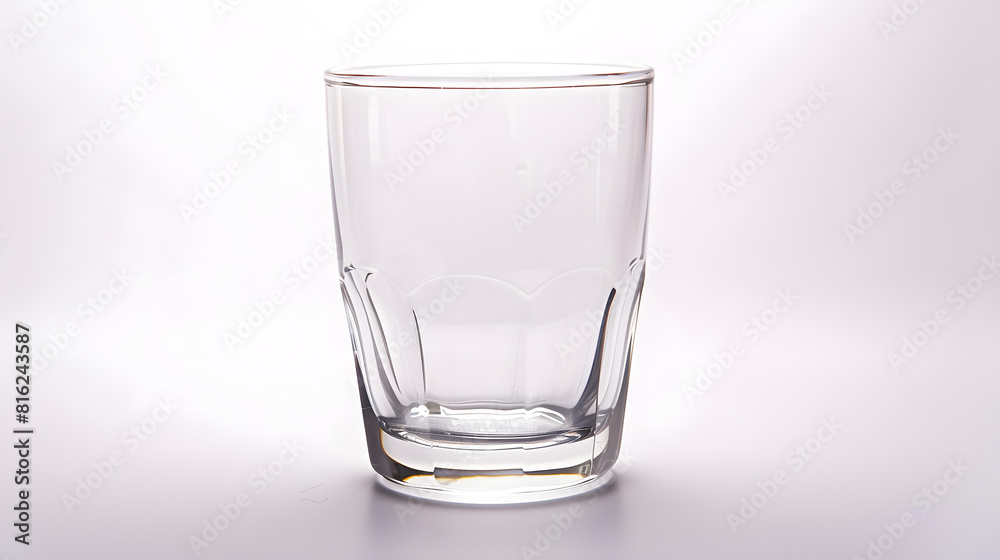 Empty glass for water juice or milk on white background : Generative AI Empty glass for water juice or milk on white background : Generative AI